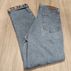 L.L.Bean Flannel-Lined Jeans Men's 33 x32 Blue 100% Cotton Warm Denim Classic